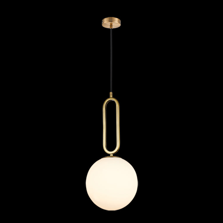 K. Light A-KLCH-913-30 Antique Brass with Opal White Glass 230v 60W E27 Large Croquet Antique Brass Glass Pendant