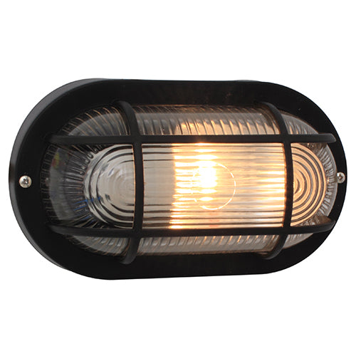 Eurolux B111B Light Bulkhead Plastic Rectangular With Grid Black ...