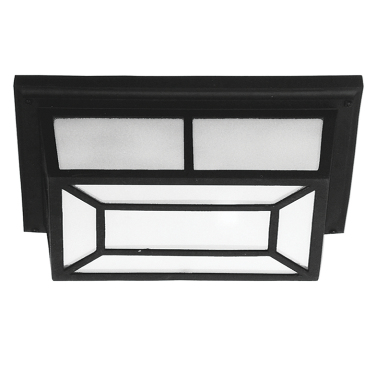 Bright Star Lighting BH2080 BLACK Die Cast Aluminium Bulkhead with Frosted Glass