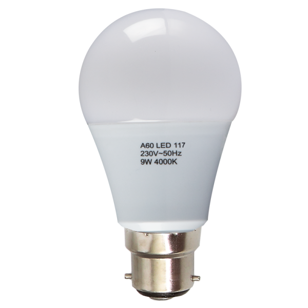 Bright Star Lighting BULB LED 117 B22 9W Cool White LED A60 Frosted Bulb