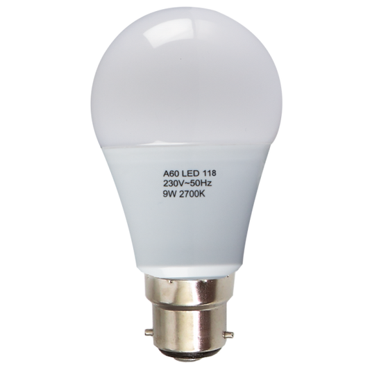 Bright Star Lighting BULB LED 118 B22 9W Warm White LED A60 Frosted Bulb