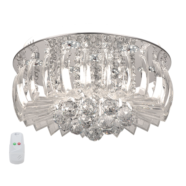 Bright Star Lighting CF011/9 CHROME LED Metal Ceiling Fitting with Glass and Crystals