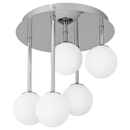 Bright Star Lighting CF015/5 CHROME Polished Chrome Ceiling Fitting with White Glass