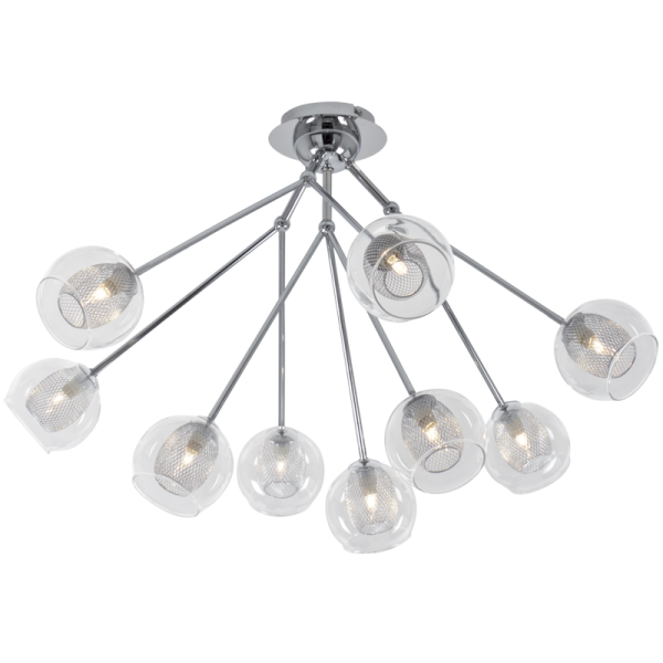 Bright Star Lighting CF016/9 CHROME Polished Chrome Ceiling Fitting with Clear Glass