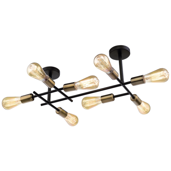 Bright Star Lighting CF058/8 BRASS SATIN Black and Satin Brass Ceiling Fitting