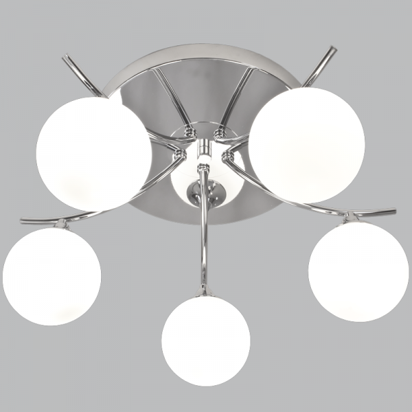 Bright Star Lighting CF096/5 CHR Polished Chrome Fitting with White Glass