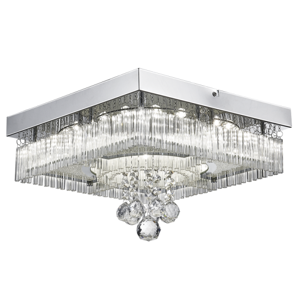Bright Star Lighting CF110 LED Polished Chrome Ceiling Fitting with Glass and Crystals