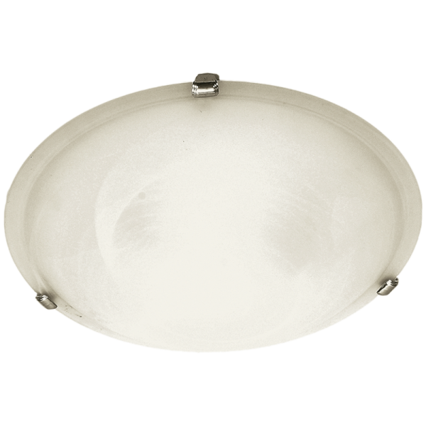 Bright Star Lighting CF2008S SILVER Small Metal Base with Alabaster Glass and Silver Clips