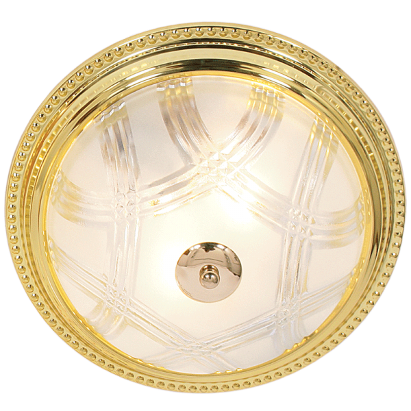 Bright Star Lighting CF214 GOLD Metal Base with Clear and Frosted Patterned Glass