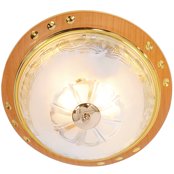 Bright Star Lighting CF215 GOLD Metal Base with Clear and Frosted Patterned Glass