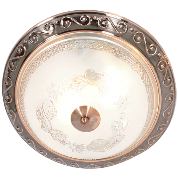 Bright Star Lighting CF216 COPPER Metal Base with Clear and Frosted Patterned Glass