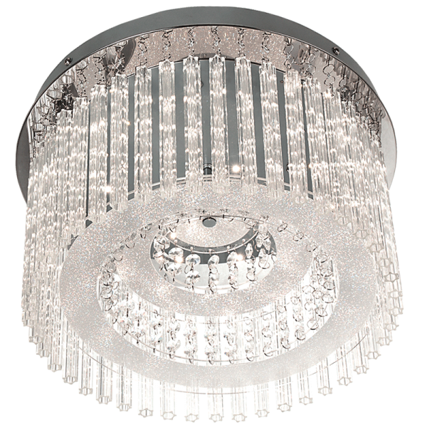Bright Star Lighting CF294 LED Stainless Steel LED Ceiling Fitting with Glass and Acrylic Crystals