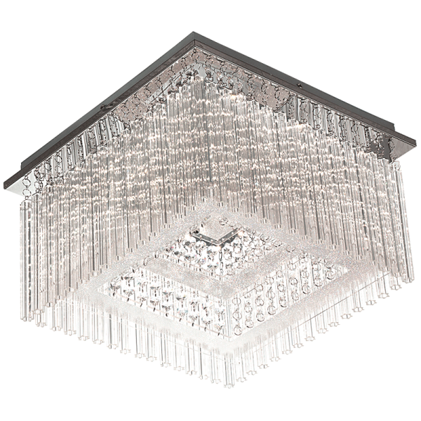 Bright Star Lighting CF295 LED Stainless Steel LED Ceiling Fitting with Glass and Acrylic Crystals