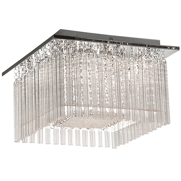 Bright Star Lighting CF296 LED Stainless Steel LED Ceiling Fitting with Glass and Acrylic Crystals