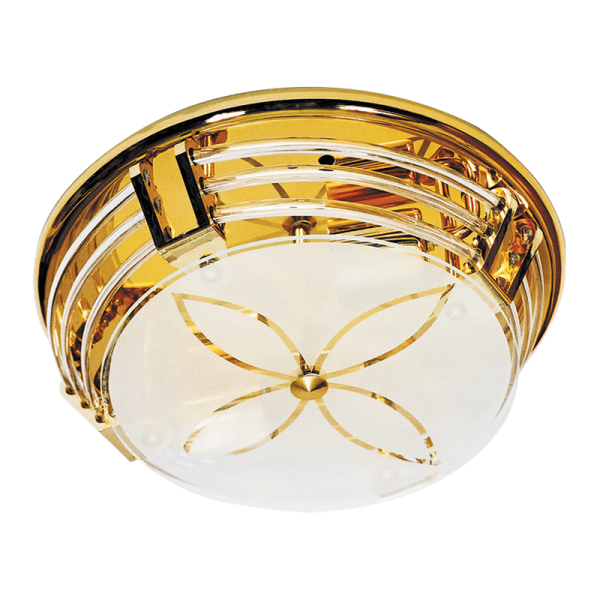 Bright Star Lighting CF3017LG BRASS Large Metal Base with Clear Perspex Rings and Frosted Glass