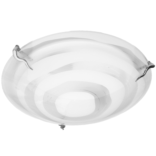 Bright Star Lighting CF3031LG SATIN CHROM Large White / Opaque Glass with Satin Chrome Skew Clips