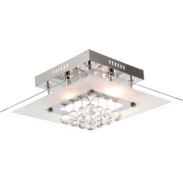 Bright Star Lighting CF312/5 CRYSTAL Polished Chrome with Glass and Crystals