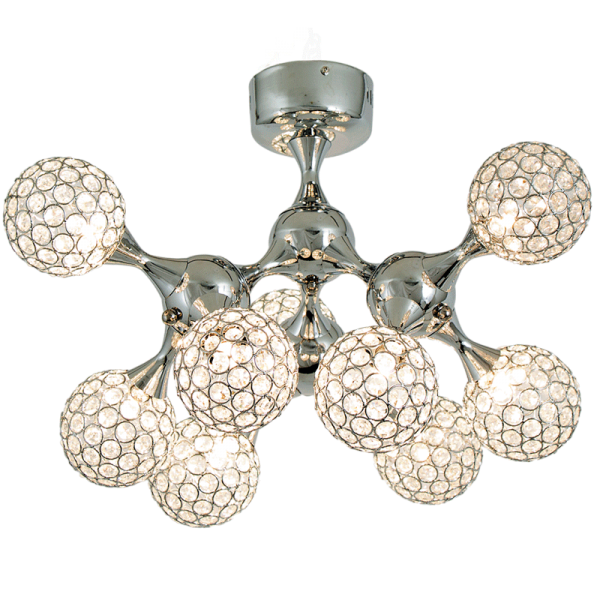 Bright Star Lighting CF314/9 CRYSTAL Polished Chrome Fitting with Crystals