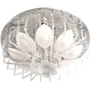 Bright Star Lighting CF319 CHR Polished Chrome LED Ceiling Fitting with Frosted Glass Acrylic Arms and Crystals