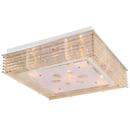 Bright Star Lighting CF320 CHR Polished Chrome LED Ceiling Fitting with Frosted Patterned Glass and Amber Crystal Rods