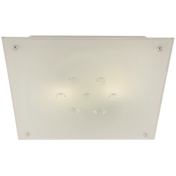 Bright Star Lighting CF322 L WH Large White Metal Base with Frosted Glass and Crystals