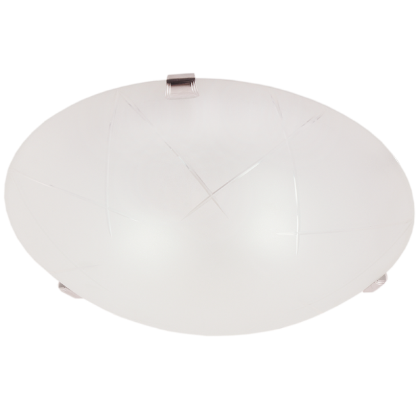Bright Star Lighting CF325 L CHR Large Metal Base with Patterned Frosted Glass and Chrome Clips