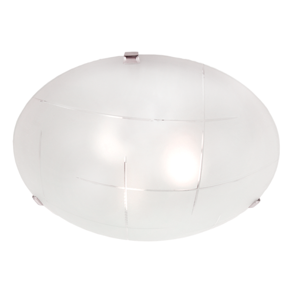 Bright Star Lighting CF326 L CHR Large Metal Base with Patterned Frosted Glass and Chrome Clips