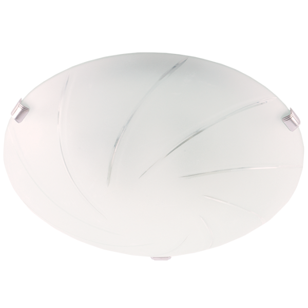 Bright Star Lighting CF327 LARGE Metal Base with Patterned Frosted Glass and Chrome Clips