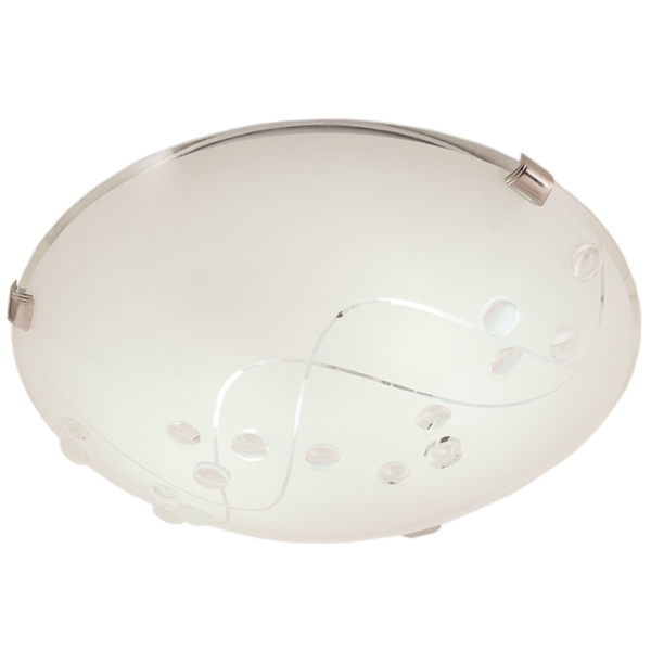 Bright Star Lighting CF328 S CHR Small Metal Base with Patterned Frosted Glass and Chrome Clips