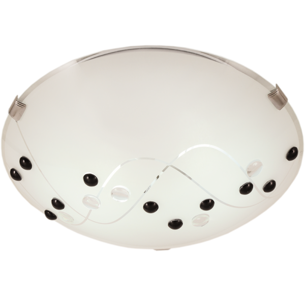 Bright Star CF330 L CHR PATTERN FROSTED GLS BLACK+WH PEBBLE 3X60W ES 400MM