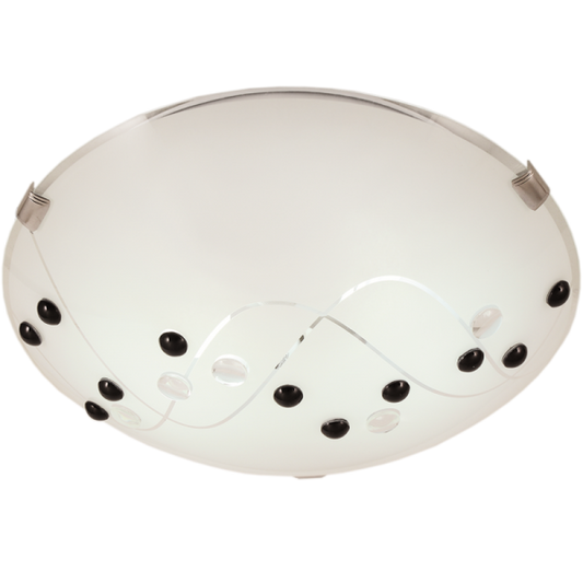 Bright Star CF330 S CHR PATTERN FROSTED GLS BLACK+WH PEBBLE 2X60W ES 300MM