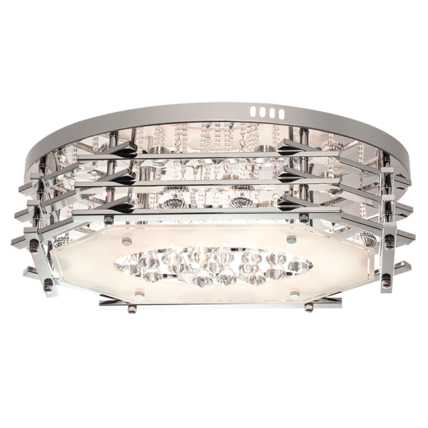 Bright Star Lighting CF331 LED Polished Chrome LED Ceiling Fitting with Glass and Crystals