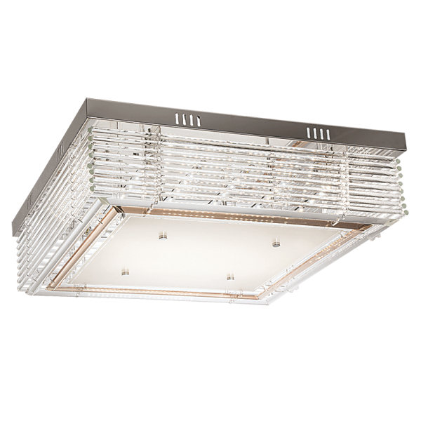 Bright Star Lighting CF333 LED Polished Chrome LED Ceiling Fitting with Glass and Crystals Rods