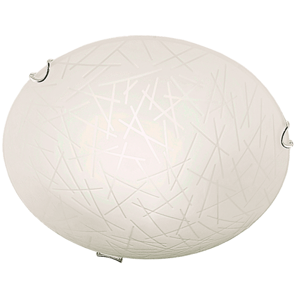 Bright Star Lighting CF3403L CHR Large Frosted Patterned Glass Fitting with Polished Chrome Clips