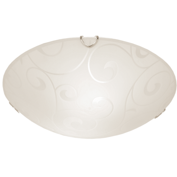 Bright Star Lighting CF3507 LARGE Patterned Glass Fitting with Polished Chrome Clips