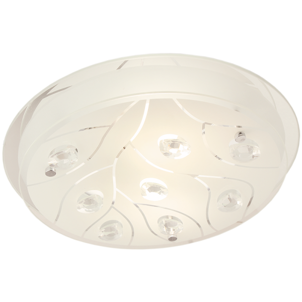 Bright Star CF361 S CHR FROSTED PATTERN GLS+CRYSTAL 2X60W ES 320MM