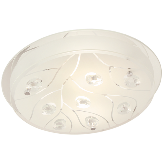 Bright Star CF361 S CHR FROSTED PATTERN GLS+CRYSTAL 2X60W ES 320MM