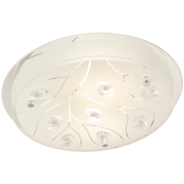 Bright Star Lighting CF361 LARGE Polished Chrome Fitting with Frosted Glass and Crystals
