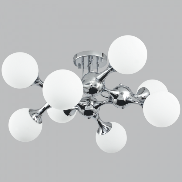 Bright Star Lighting CF381/8 CHROME Polished Chrome Fitting with White Glass
