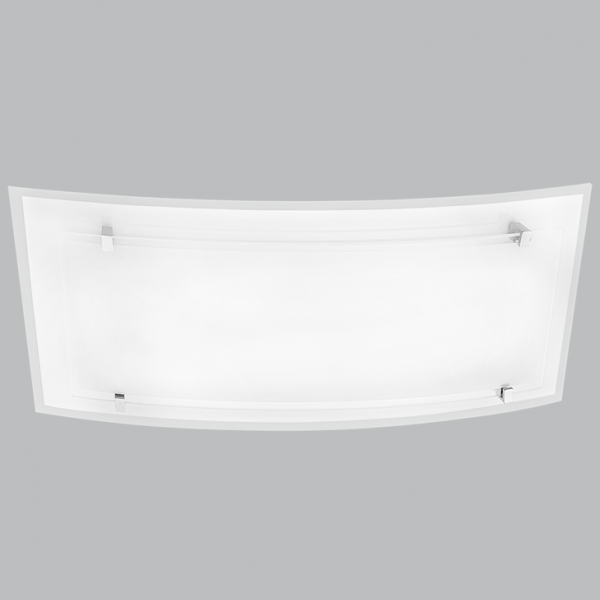 Bright Star Lighting CF383/4 CHROME White and Clear Glass Fitting with Polished Chrome Clips