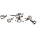 Bright Star Lighting CF468/5 SMOKE Satin Chrome Ceiling Fitting with Smoke Glass