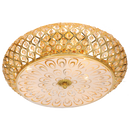 Bright Star Lighting CF480/3 GOLD Metal Base Fitting with Clear Acrylic Crystals and Patterned Glass