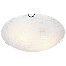 Bright Star Lighting CF496 LARGE Metal Base Fitting with Patterned Glass and Polished Chrome Clips