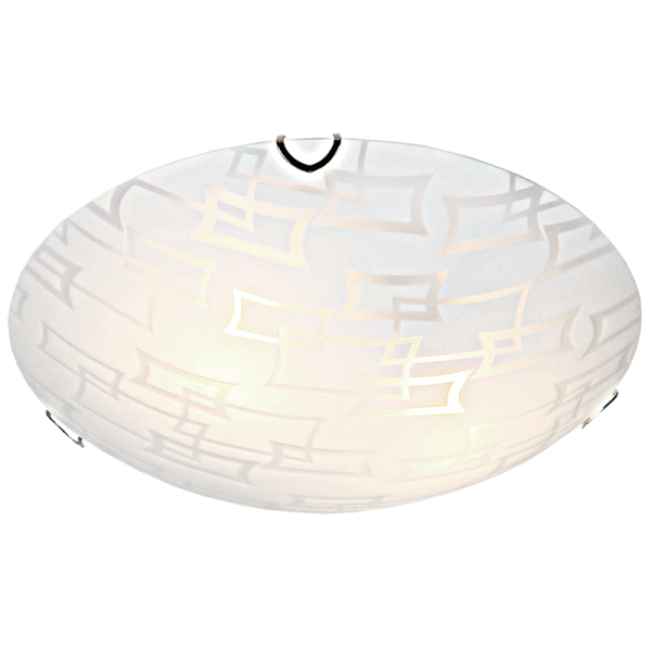 Bright Star Lighting CF496 SMALL Metal Base Fitting with Patterned Glass and Polished Chrome Clips