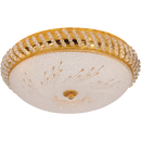 Bright Star Lighting CF497 LARGE Gold Metal Base Fitting with Clear Acrylic Beads and Patterned Glass