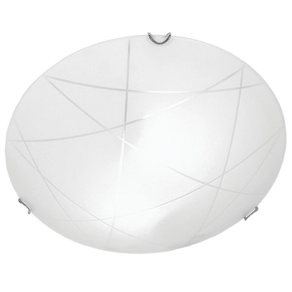 Bright Star Lighting CF513 LARGE Frosted Patterned Glass Fitting with Polished Chrome Clips