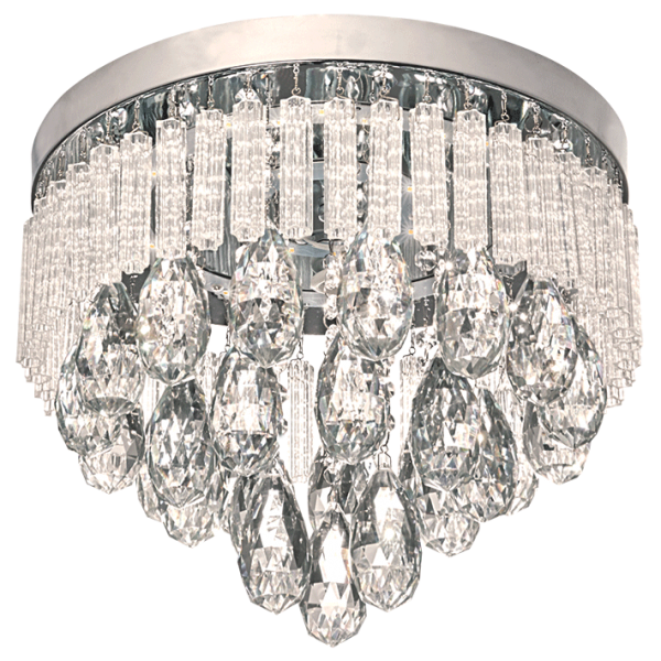 Bright Star Lighting CF520 LED Stainless Steel LED Ceiling Fitting with Glass and Crystals