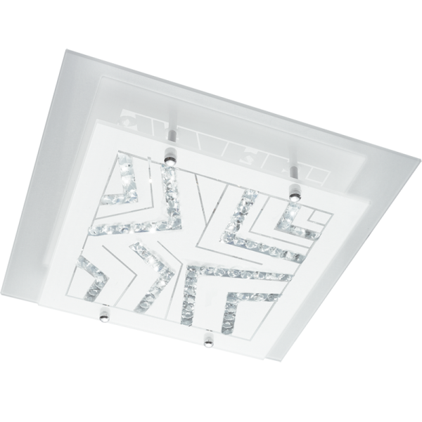 Bright Star Lighting CF541 SM LED Small Polished Chrome Fitting with White Glass and Crystals