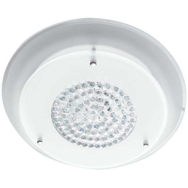 Bright Star Lighting CF543 SM LED Small Polished Chrome Fitting with White Glass and Crystals