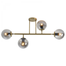 Bright Star Lighting CF560/4 GD/SM Satin Gold Metal Ceiling Fitting with Smoke Colour Glass